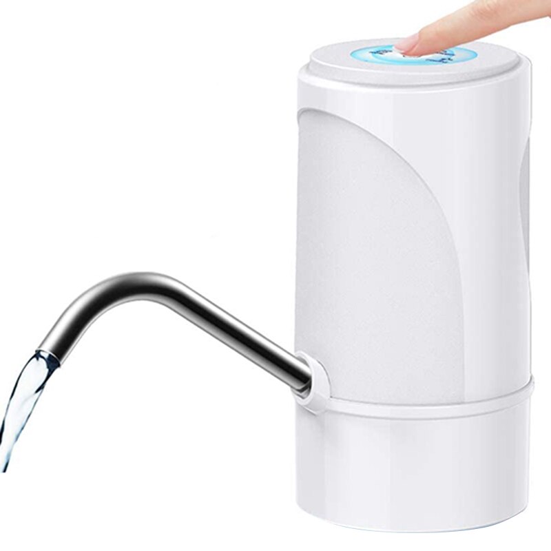 Top 5 gallon vandflaske dispenser, usb opladning automatisk drikkevand flaske pumpe elektrisk bærbar: Hvid