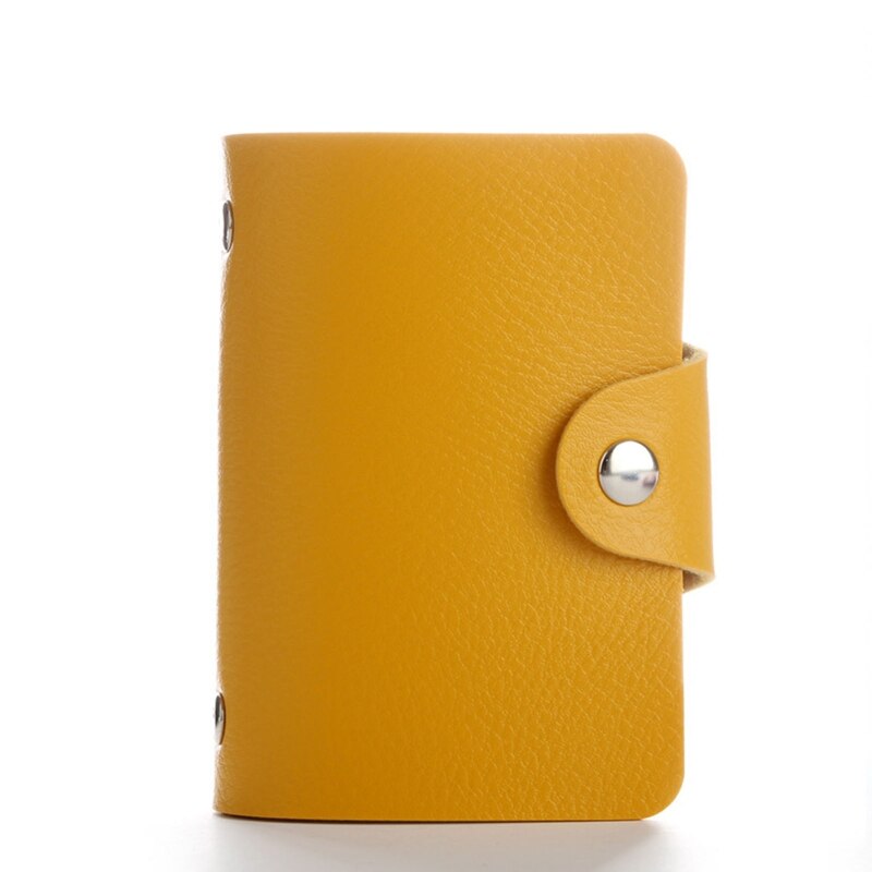 PU Leather Business ID Credit Card Holder Pocket Case Purse Wallet Organizer M5TE: Yellow 24 Bits