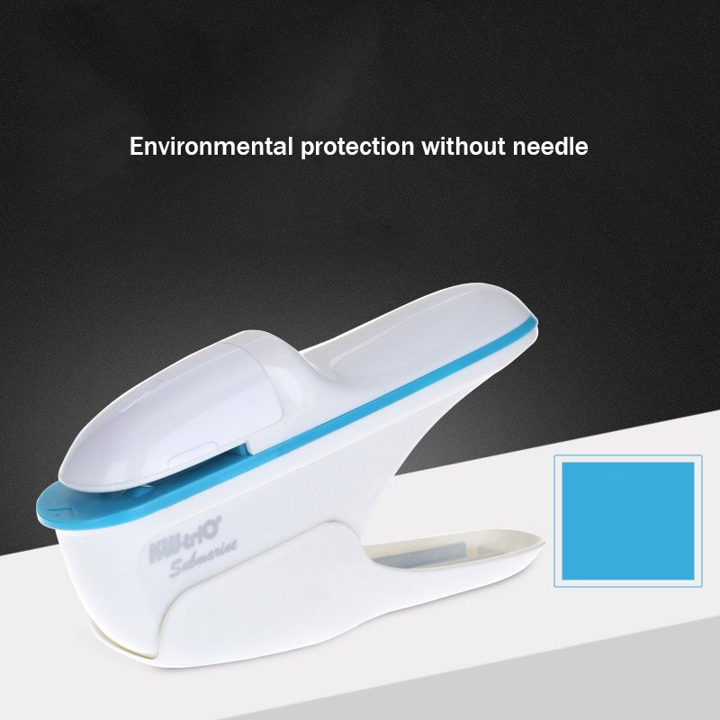 Staple-free Stapler Stationery Child Safety Stapler for Notebook A4 Paper Binding and Labor Saving School Office Supplies: white