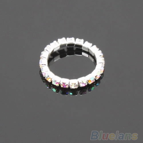 12PCS Pack Elastic Crystal Toe Rings Mixed Color Lots Body Jewelry Adjustable Stretch Foot Toe Wedding Ring Jewelry