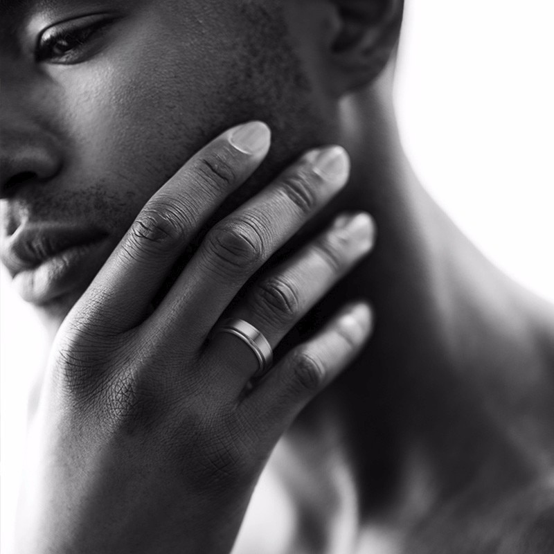 Vnox- Bague Spinner 6/8mm pour Homme, Accessoire Anti-Stress, Alliance Classique en Acier Inoxydable, Bijoux de Sport Rune Viking Décontractés