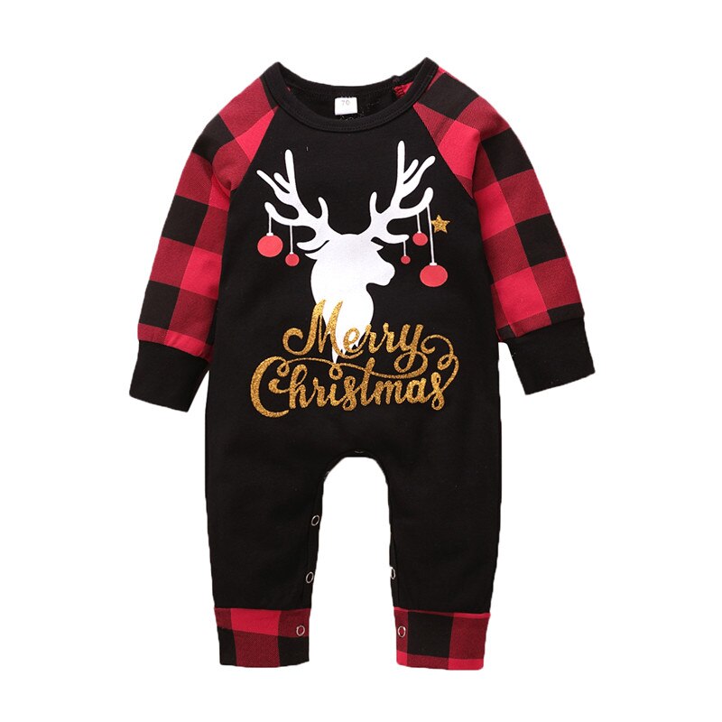 Autumn Newborn One-Pieces Rompers Cute Baby Clothing Girls Boys Clothes Toddler Warm Sleepwear Christmas Santa Claus Jumpsuit: B / 12M