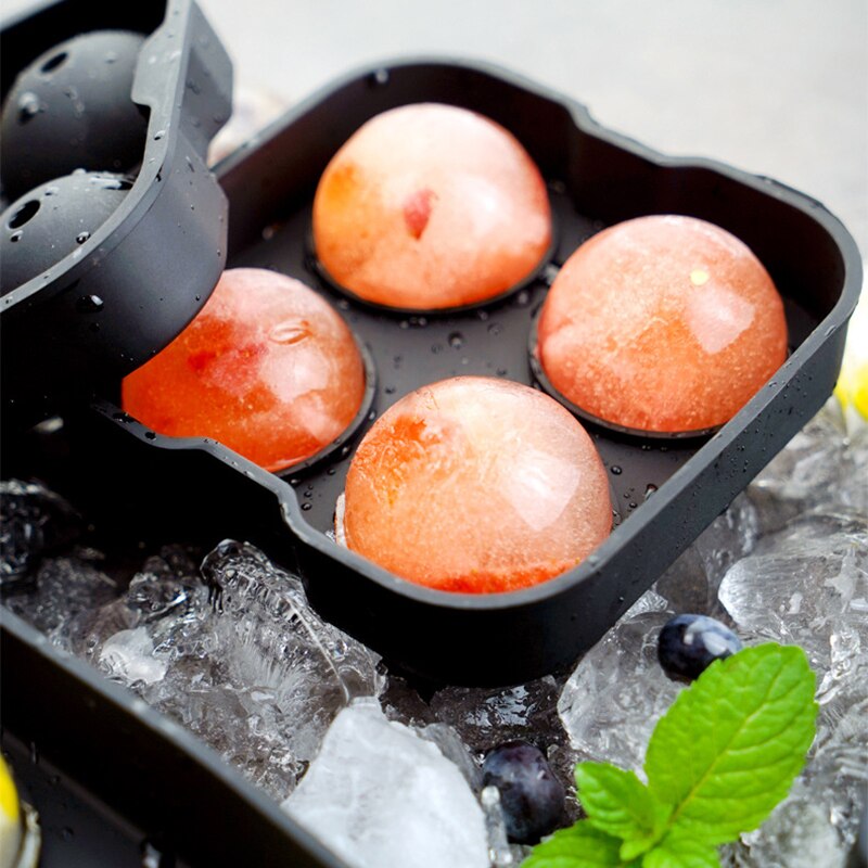 2/4/6 kulki Whisky kostkarka robić lodu forma w kształcie kuli silikonowa duża kula wielokrotnego użytku foremka na kostki lodu wysokiej jakości formy lodu narzędzie kuchenne robić baru