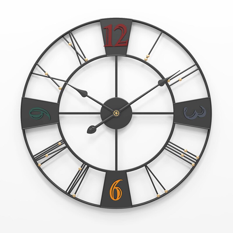 Suuret metalliset mykistysseinäkellot 50 x 50cm kodin sisustustarvikkeet 3d digitaalinen seinäkello sisustus olohuone moderni horologe