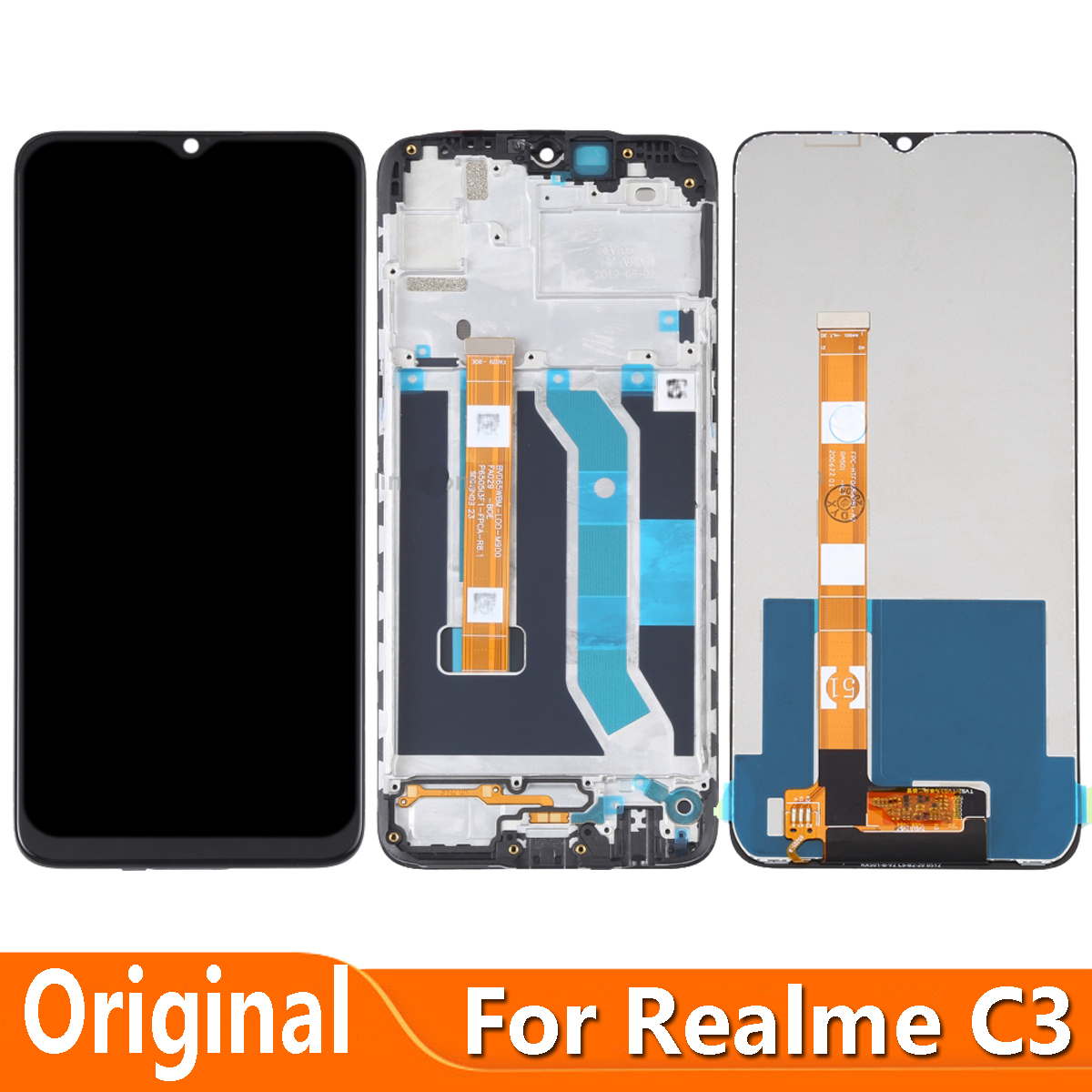 Originales lcd-display mit touchscreen für realme  c3 (rmx 2027 2021 2020 ersatzteil
