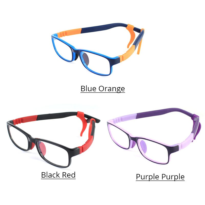 Vanlook Transparante Kid Computer Bril Voor Kinderen Anti Blue Ray Brilmontuur Oculos De Grau Brillen Silicone: BlueBlackPPurple