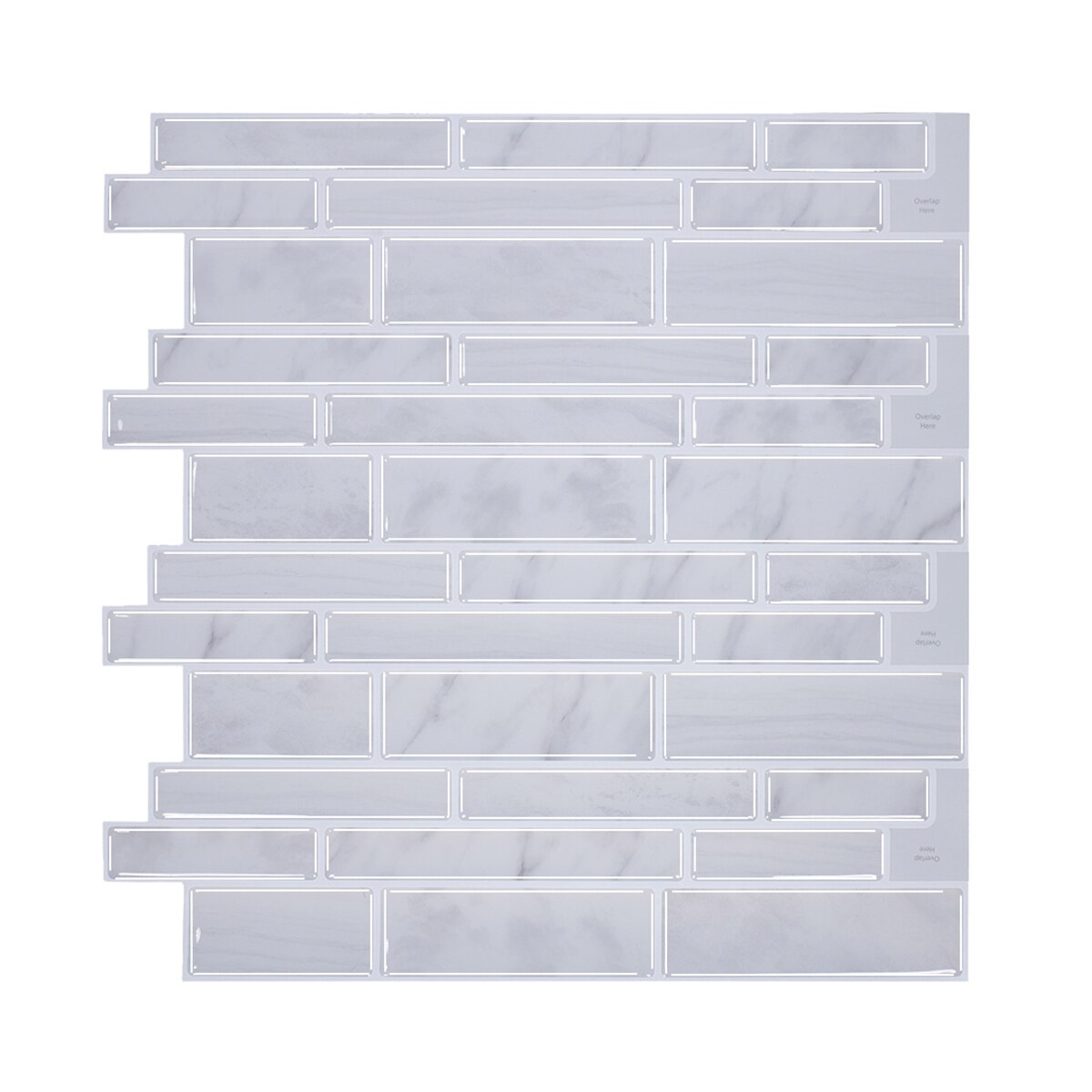 Wall Stickers 3D Ceramic Tile Stickers Floor Decal Wall Posters Convenience for Kitchen Bedroom Living Room: White