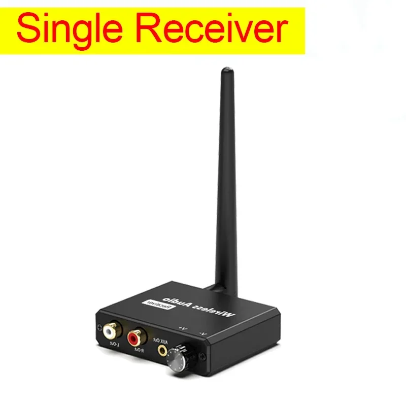 Transmisor y receptor de Audio inalámbrico Digital, 50M, 2,4G, adaptador de Audio inalámbrico con convertidor RCA R/L de 3,5mm para TV Box, DVD y PC: Rojo