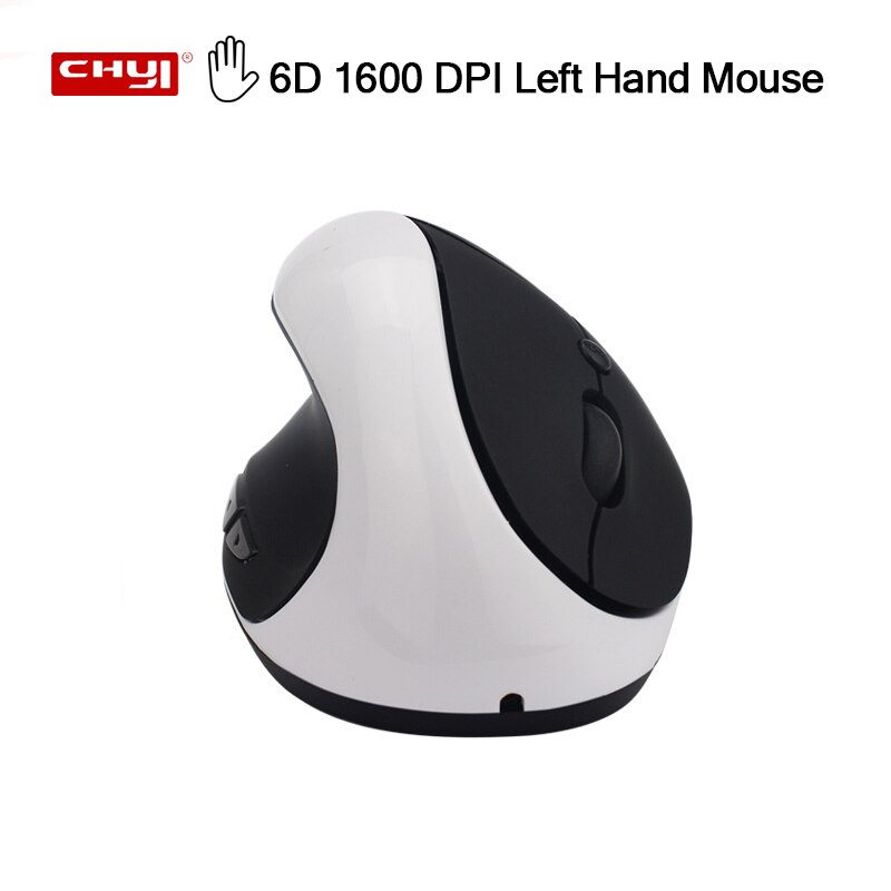 6D 1600 DPI Left Hand Vertical Mouse 2.4GHz USB Wireless Mause Matte Ergonomical Wrist-care Mice for PC Laptop Office Use