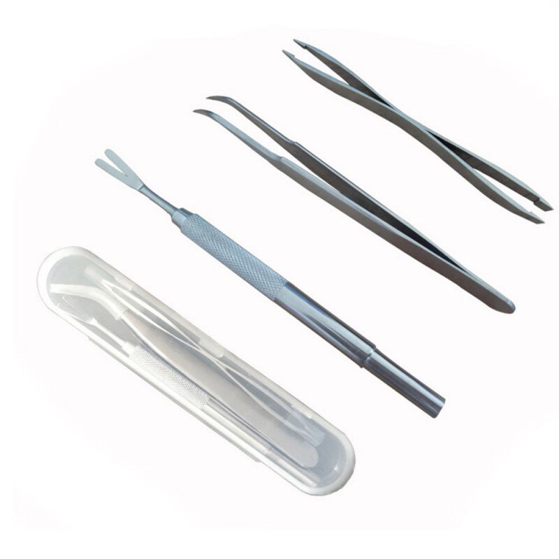 Pet animal Lice removal kit Stainless Steel Tweezer Dog Lice Clip Flea Bend Clip Tick Removal Tweezers For Dogs Cats Accessories: A2