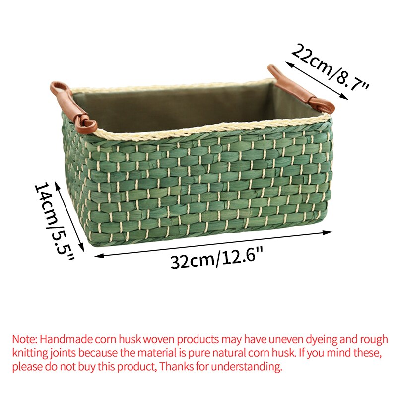 Cestas de almacenamiento de tela de maíz nórdico, contenedor de ropa, cesta tejida para la colada, caja de almacenamiento para cosméticos, restos de fruta hechos a mano: Style5 S