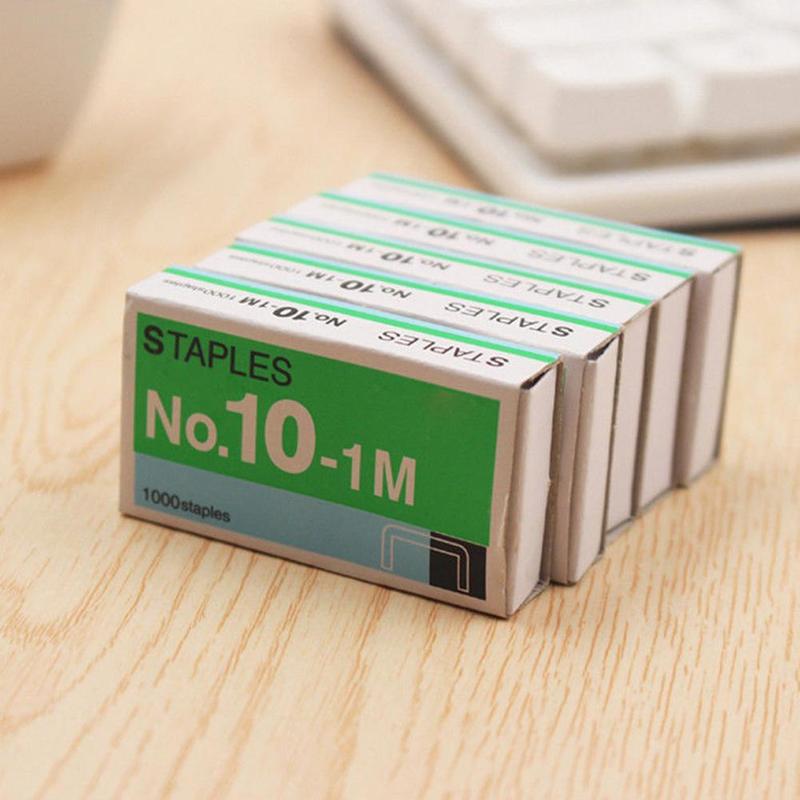 1000pcs/box 10 Staples Box For Desktop Stapler Normal Staples Metal Tapetool Silver Grapadora Grapas Staples Office Stationery