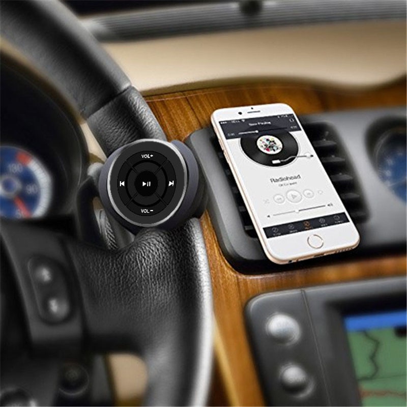 Draadloze Bluetooth Afstandsbediening Auto Stuurwiel Motorcycle Fietsstuur Media Knop voor iPhone voor Samsung Android Telefoon