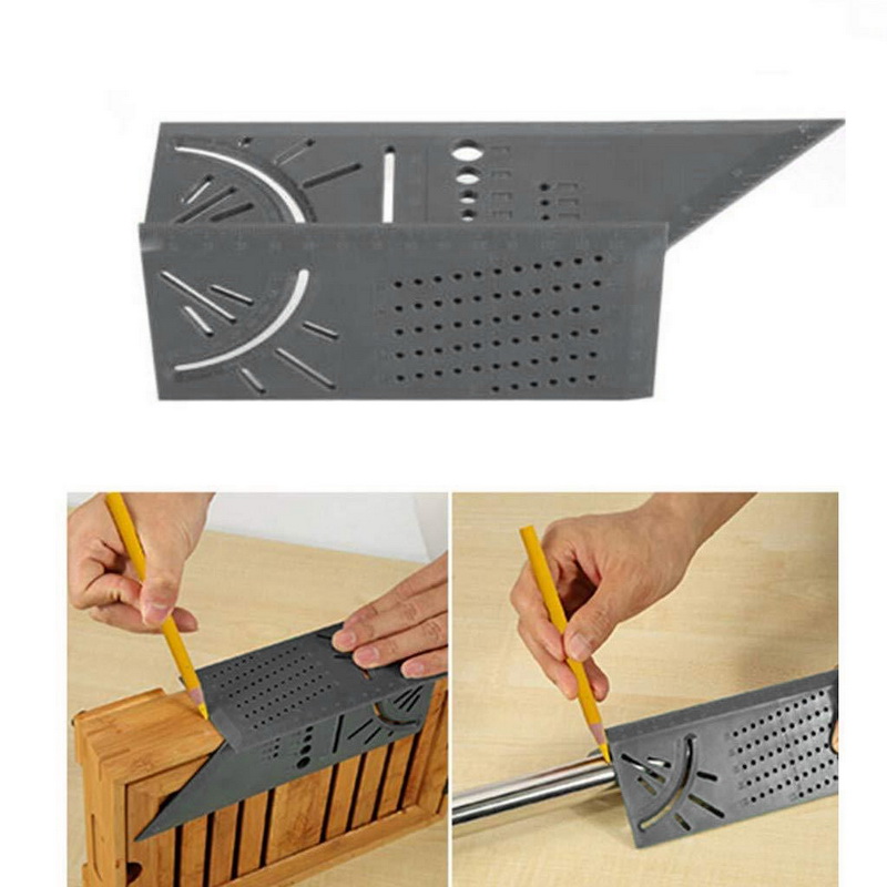 DIDIHOU 3D Angle Measuring Square Woodworking Scribe Measuring Ruler Measure Tool with Gauge and Ruler