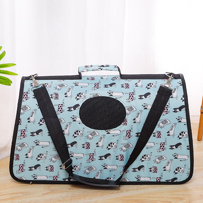 Cat Backpack Small Oxford Cloth Pet Bag Carrier Accessories Transporter Cage Dog Car Supplies Goods For Animals Travel Products: Green Kitten / 52x22x29cm