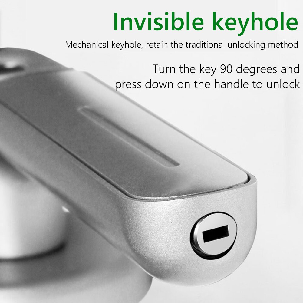 Fingeraftryk dørlås håndtag usb genopladelig anti-tyveri smart elektrisk biometrisk nøglefri sikkerhedsindgang med 2 nøgler smart home