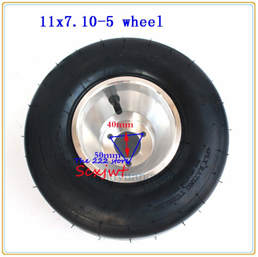 DIY rear Wheel GO KART KARTING ATV UTV Buggy Quad Rear wheel 11X7.10-5 tubeless tyre Vacuum Tire with aluminum rim 5 inch wheel
