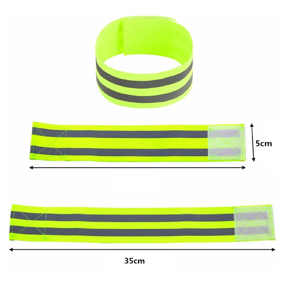 2Pcs Self-Adhesive Cycling Reflective Bands Magic Stickers Tapes Safety Leg Straps Strips Warning Armband Reflector Wristband
