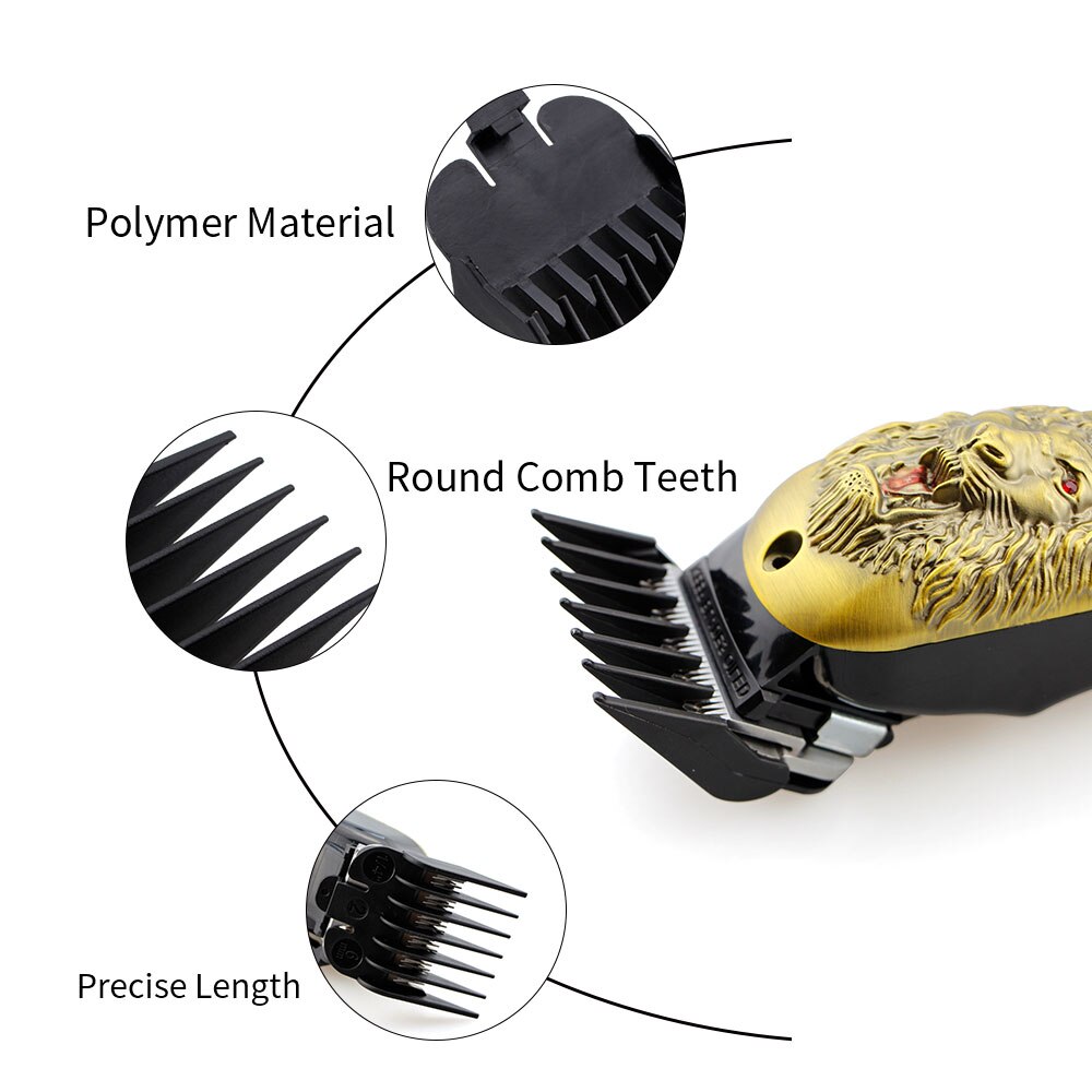 CestoMen 8Pc Black Barber Guards Universal Hair Clipper Limit Comb Guide Attachment Trimmer Hair Clipper Cutting Guide Combs Set