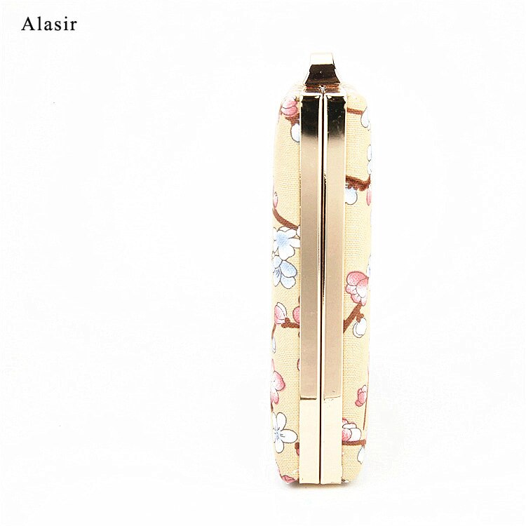 Alasir Chain Square Bag Printed Peach Blossom Shoulder Crossbody Bags Chinese Style Vintage Bag Artsy Women Bags