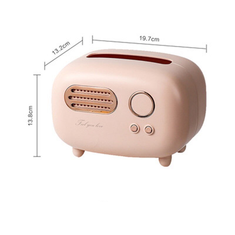 Modelo de mesa de Radio de papel de escritorio, servilleta Retro antideslizante, para el hogar, dispensador de decoración, caja para manualidades, toallitas con forma: Rosa