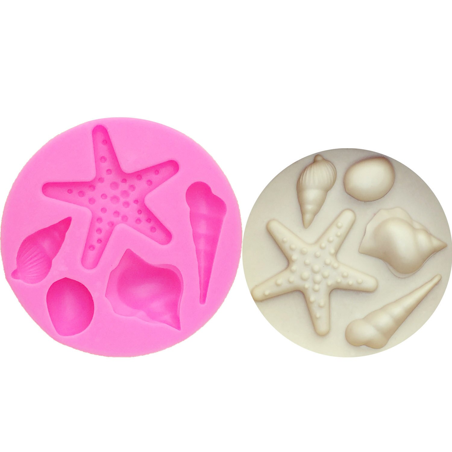 M0994 marine series schelpen zeesterren schelpen schelpdieren siliconen mal taart bakvorm taart decoratie gereedschap kaars zeep mallen: 1098