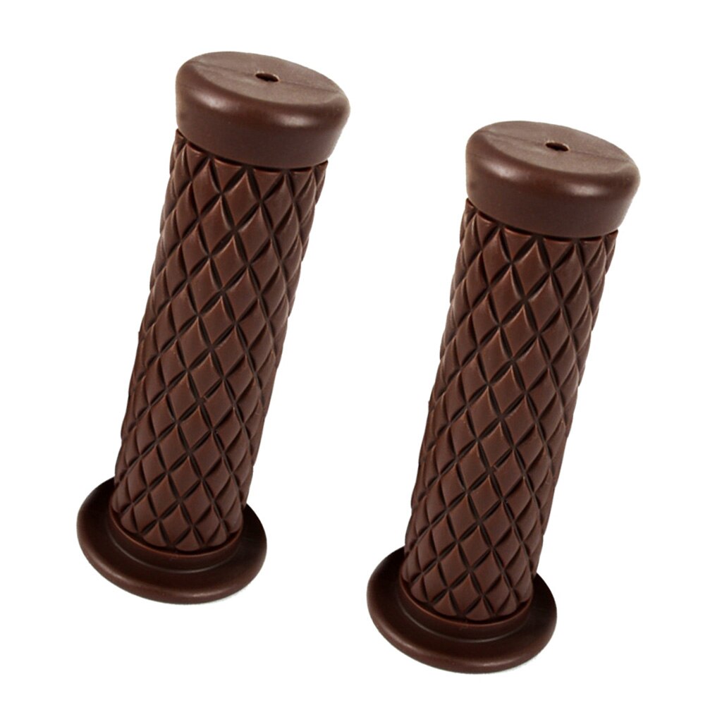 Pair Motorcycle Rubber Hand Grips for 883/1200 for Yamaha for Kawasaki CB400 Soft Shock-Resistance: Dark Brown 