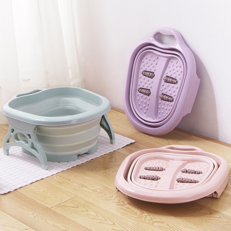 Cubo de baño plegable para masaje de pies, productos de baño para Sauna, bañera y pedicura