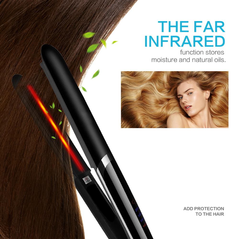 infrared hairdressing tools 2 in 1 infrared ceramic flat iron hair straightener curling iron ceramic hair styling
