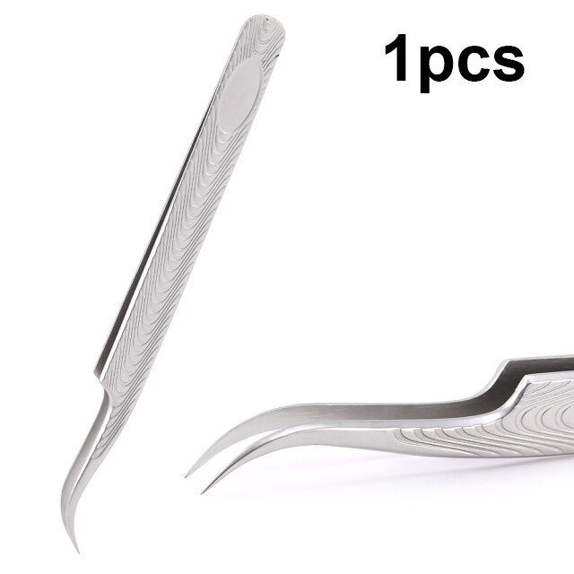 Wave pincety do rzęs ze stali nierdzewnej profesjonalne przedłużanie rzęs Gold Decor antystatyczna pęseta do rzęs narzędzia do makijażu: 9-1pcs