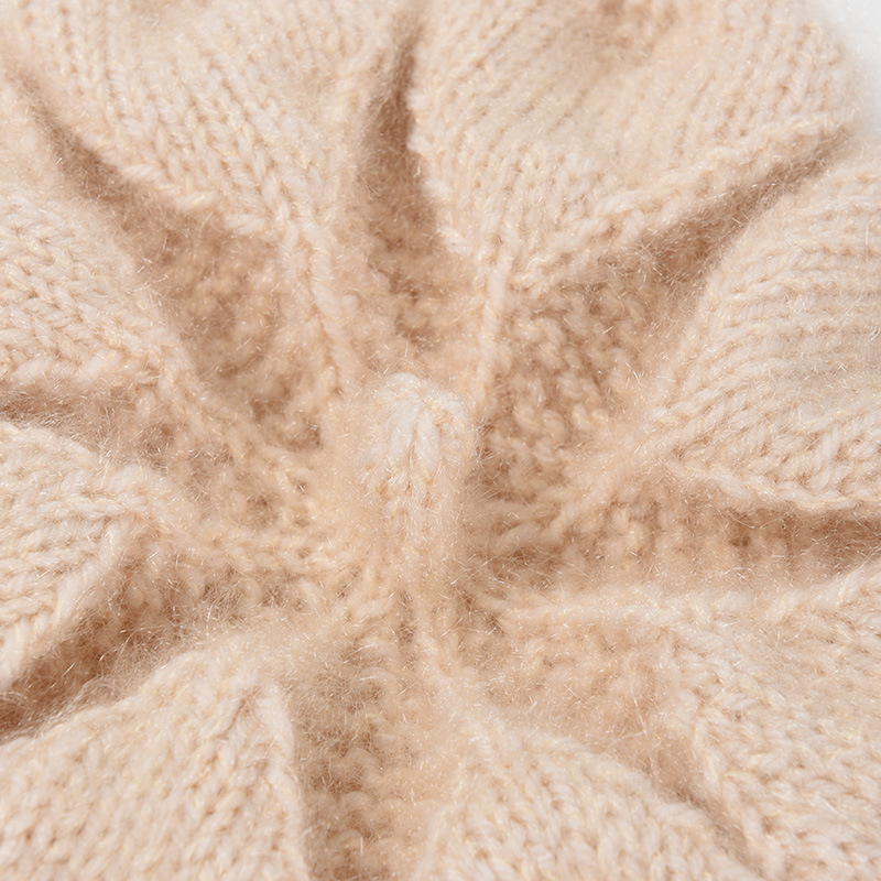 Autumn and Winter Women's Hat Knitted Warm Beret Love Pattern Painter Barette Hat Winter Hat