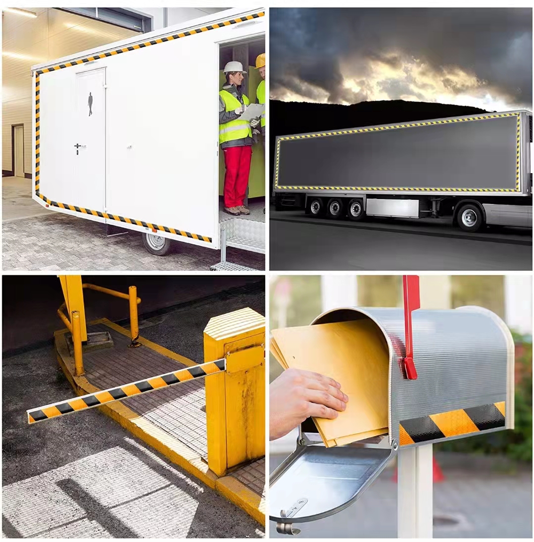 Glänzendes reflektierendes Sicherheitswarnband, selbstklebendes, reflektierendes Klebeband mit Köper-Druck für PVC-Reflexband, Autozubehör