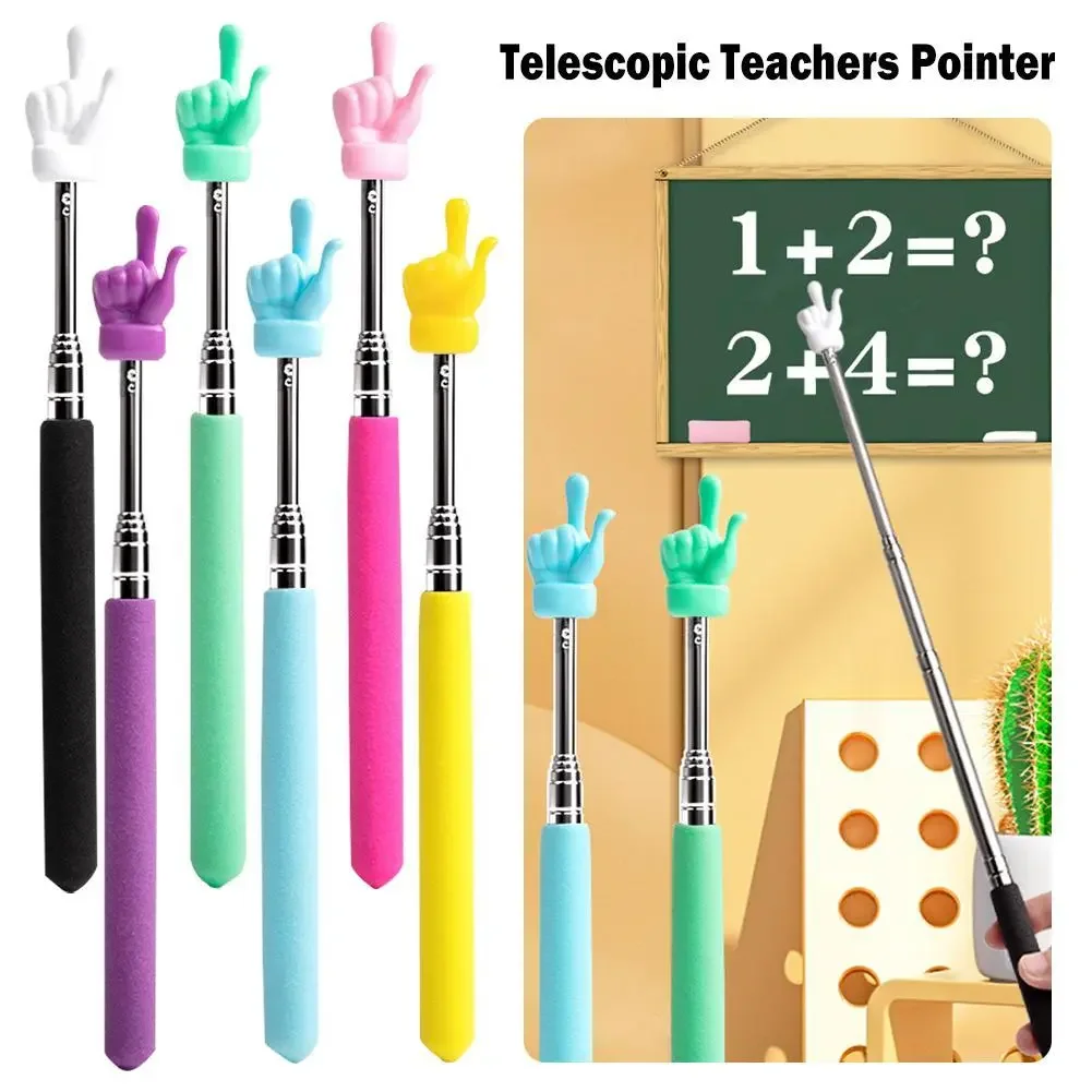 Retractable Teacher Pointer Finger StainlessSteel Telescopic School Teaching Pointer Stick Teacher Supplies for Classroom