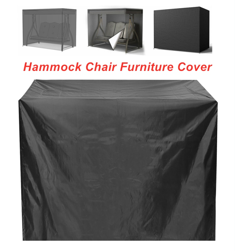 Waterproof Hammock Swing Cover Waterproof Dustproof Anti-UV Protective Cover for Patio Garden 3 Seat Swing Chair