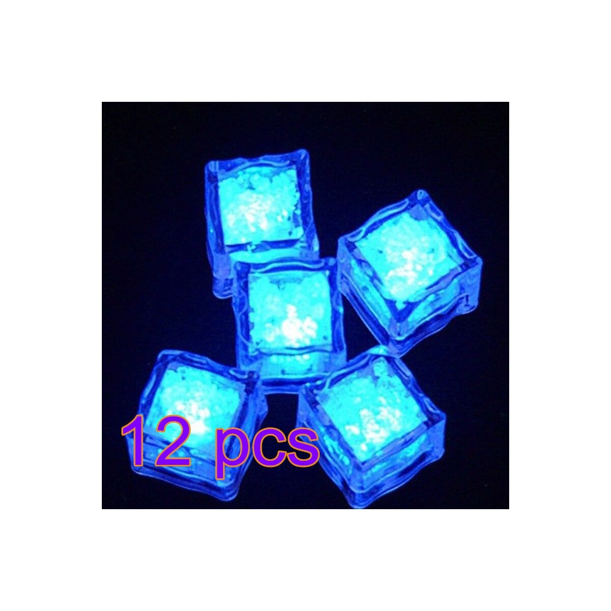 1/12pcs LED Ijsblokjes Gloeiende Partij Bal Flitslicht Lichtgevende Neon Wedding Festival Kerst Bar Wijnglas decoratie Benodigdheden: 12pcs blue