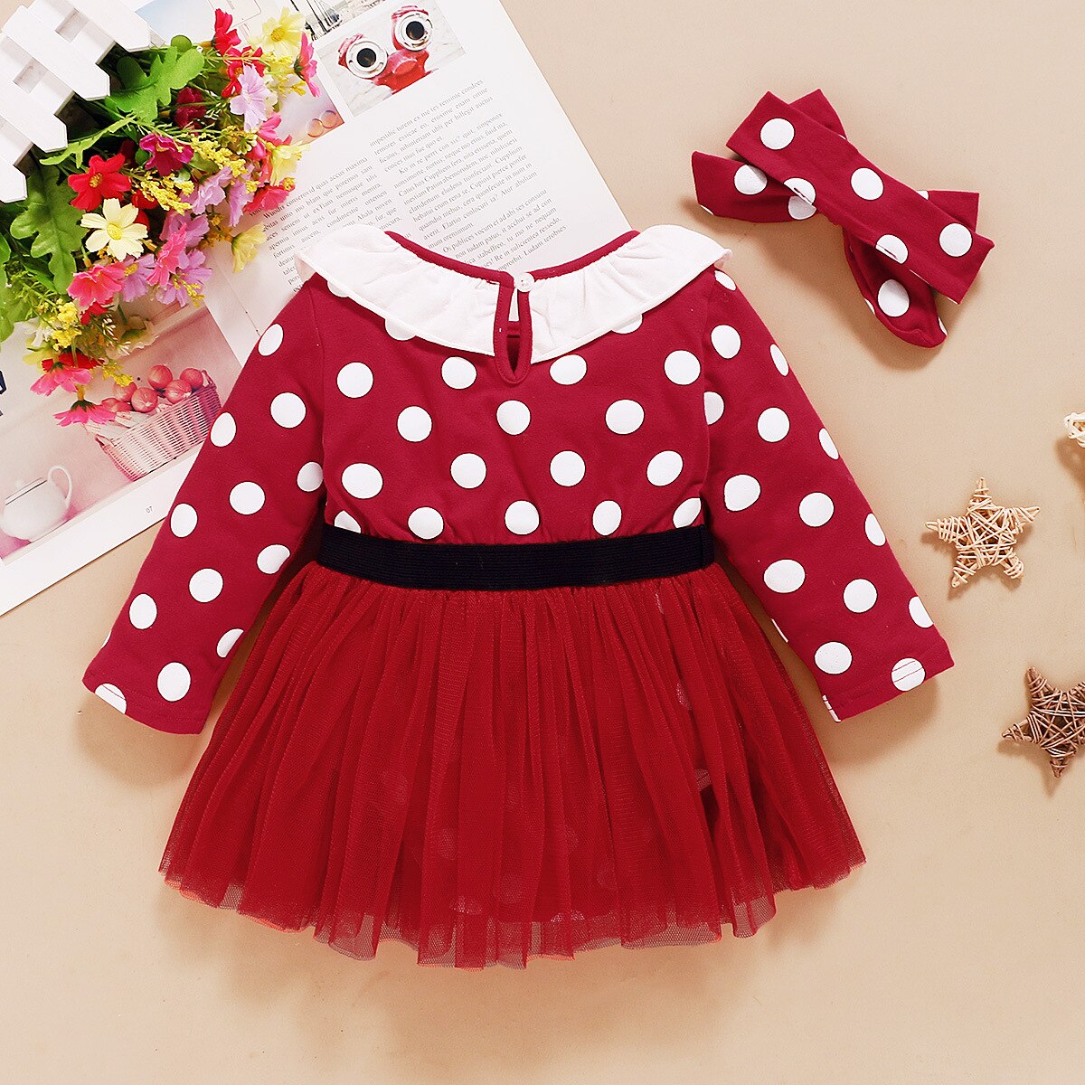 Kids Baby Girls Red Dot Print Mesh Dresses Toddler Girl Party Dress Pretty Princess Birthday Baby Girl Dresses 12 Months