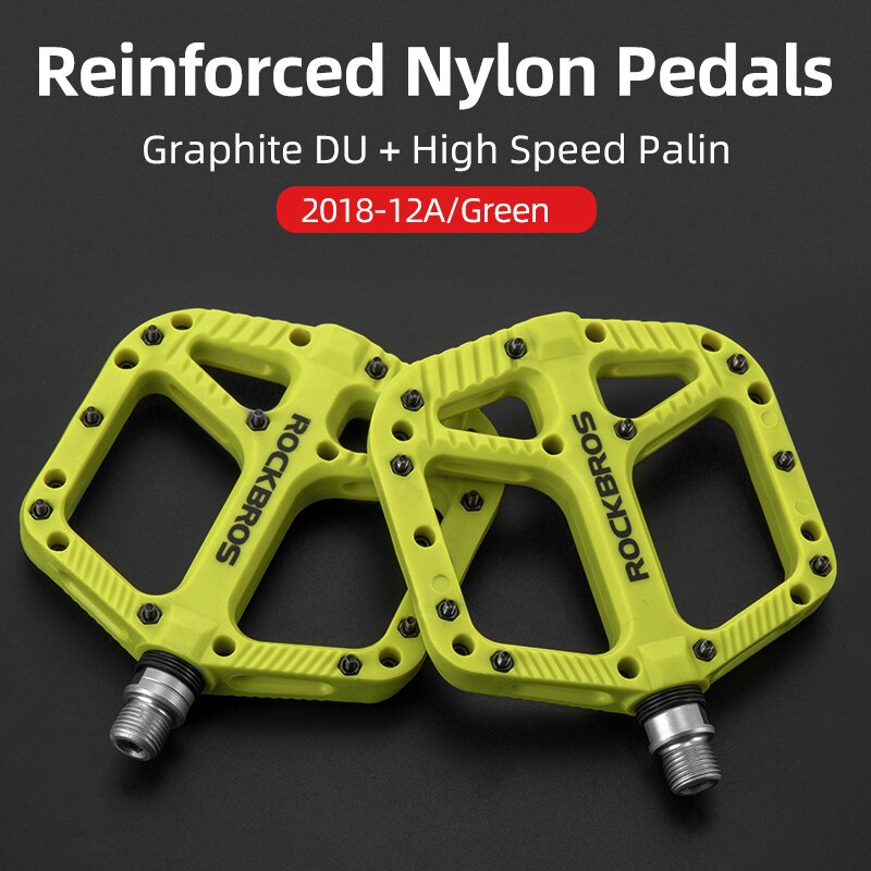 ROCKBROS Ultralight Seal Bearings Bicycle Bike Pedals Cycling Nylon Road bmx Mtb Pedals Flat Platform Bicycle Parts Accessories: 2018-12AGN