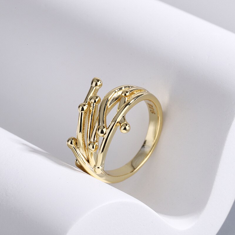 Bague en argent Sterling 925 véritable pour femmes, bijoux fins et minimalistes avec cœur creux, réglable, de fête: Rose