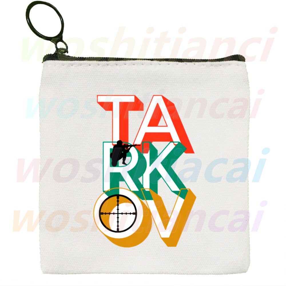 Escape From Tarkov Game Canvas Coin Purse Coin Purse Collection Canvas Bag Small Wallet Zipper Key Bag Hand: N