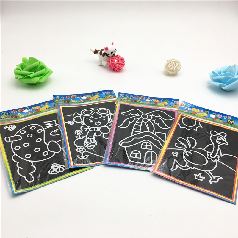 Happyxuan 20 pcs 2-in-1 Magic Color Scratch Art Paper Kaarten Schilderen Kleuring voor Kinderen Creatieve Tekening speelgoed Set Educatief
