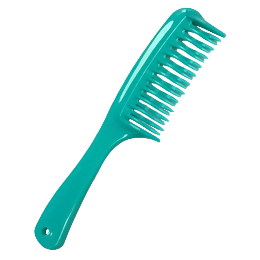 Double Row Tooth Detangler Hair Comb Shampoo Comb With Handle for Long Curly Wet Hair For Pet Women Hair Comb: Green
