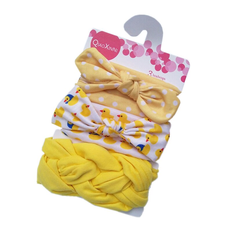 impostato 3 Accessori Capelli Bambina - fascia turbante Orecchie Coniglio Fiocco - Cotone Floreale Elastico