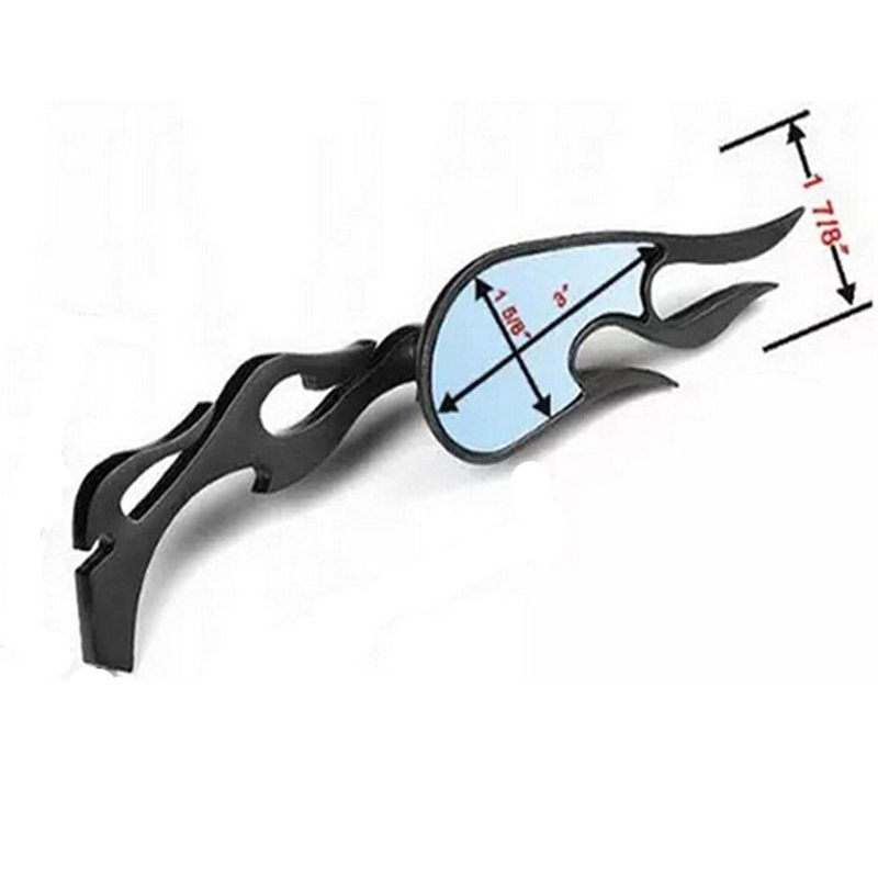 Universele chromen custom achteruitkijkspiegels met vlammenmotief voor kawasaki, honda, suzuki, ducati, bmw vt en vtx street motoren.
