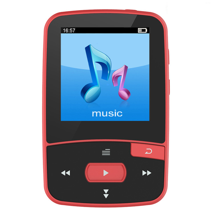 Clip Bluetooth MP3 Speler 8gb met Scherm Sport Muziekspeler Ondersteuning FM Radio, Opname, stappenteller + Gratis Armband: Rood / 8GB