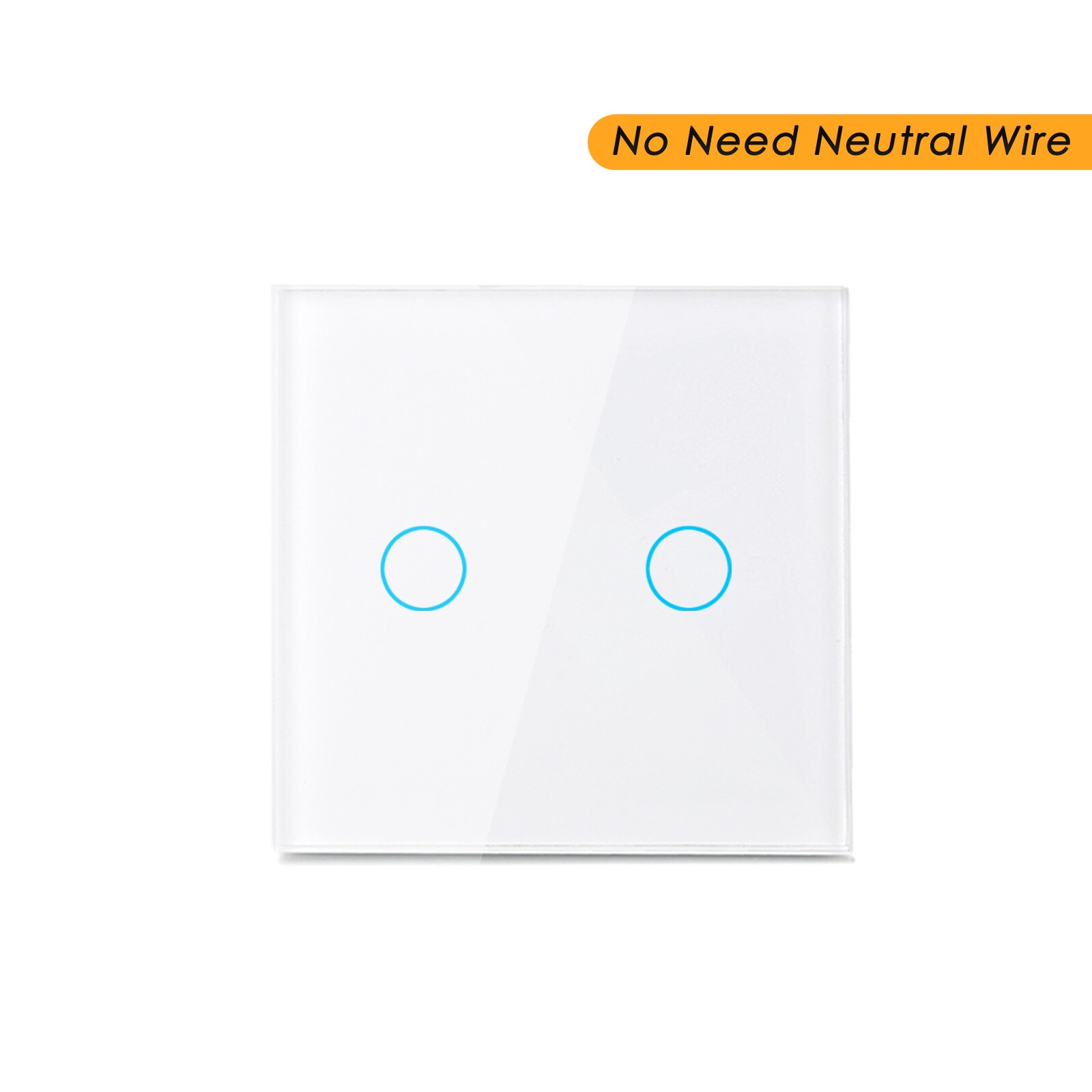 Wifi wall touch switch eu ingen neutral ledning krævet smart lyskontakt tuya rf433 smart home controller support alexa google home: Hvid -2 bande