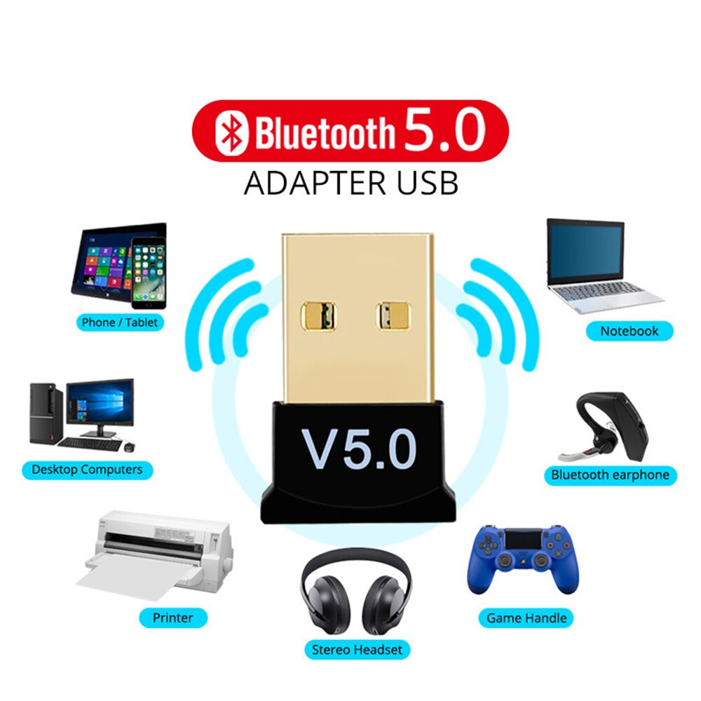 USB Bluetooth Adapter 5.1 Bluetooth Ontvanger USB Bluetooth 5 0 Dongle 5.0 BT Zender aptx Mini Adapter voor PC Laptop Speaker