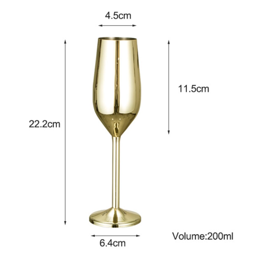 Stainless Steel Red Wine Glass Copper Plated Champagne Cup 200/500ML Goblet -Resistant Sparkling Wine Glass Cider Goblet