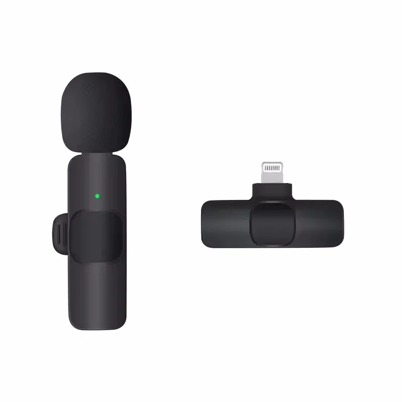 Lavalier mikrofon bezprzewodowy dla iPhone iPad 2 Pack przenośny mikrofon z redukcją szumów/wyciszanie do nagrywania transmisji na żywo TikTok: green