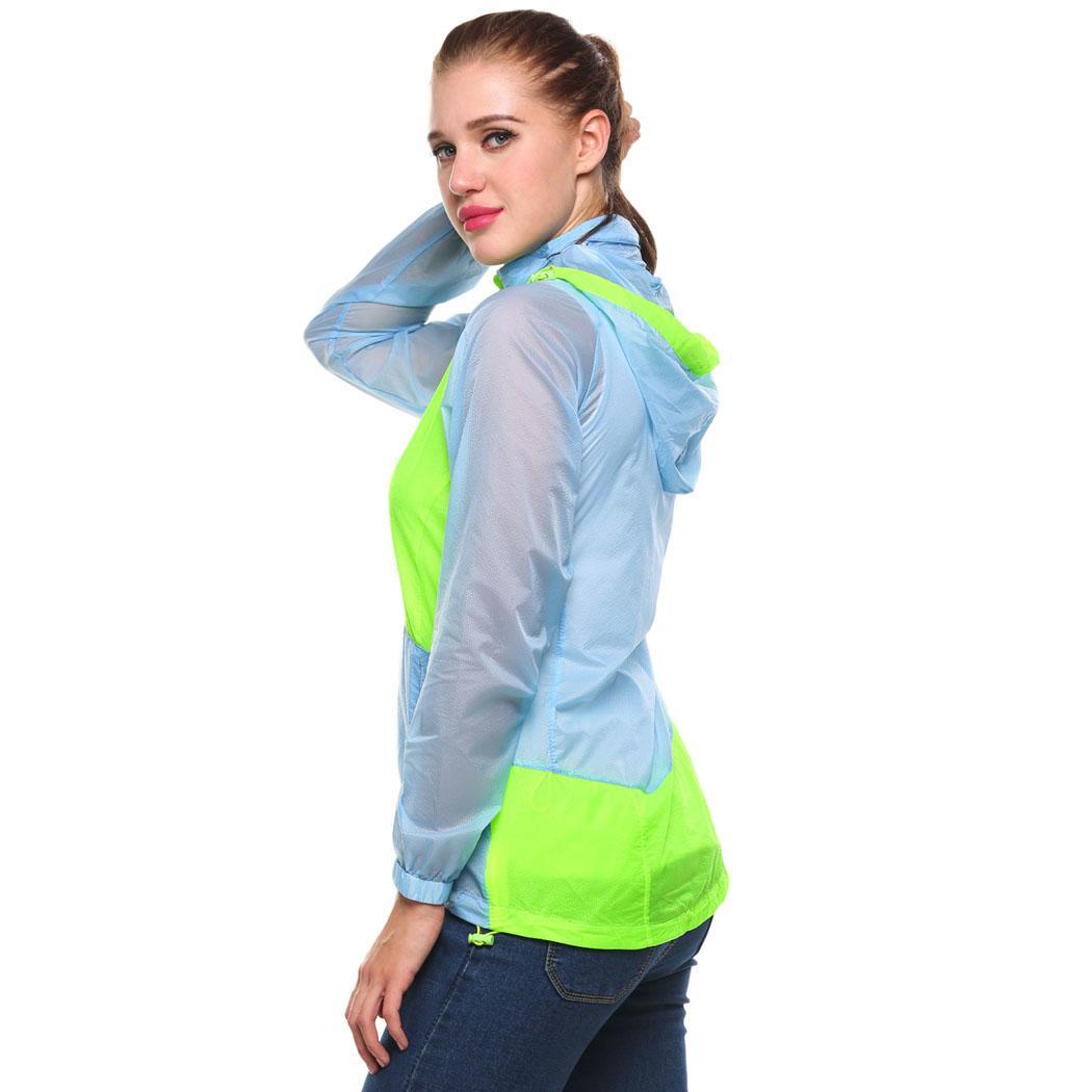 Women Hooded Long Sleeve Sun Protection Quick Dry Lightweight Outdoor Jacket