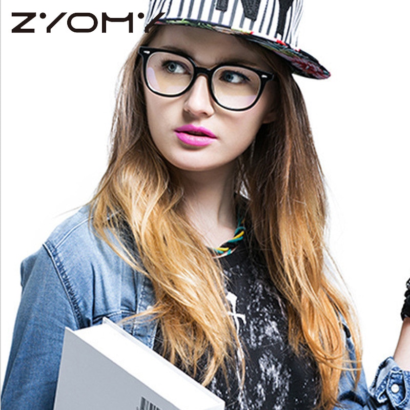 Siniset valot estävät aurinkolasit unisex-optiset lasit soikeat kehykset retro litteä peili naisten lukulasit silmälasit